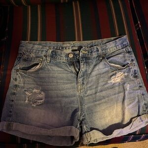 Massimo Light Blue Distressed Jean Shorts